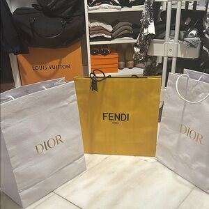 2 Dior and 1 Fendi Shopping Bags